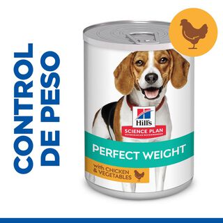 Hill's Adult Perfect Weight Pollo y Vegetales lata para perros